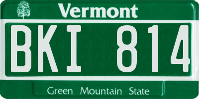 VT license plate BKI814