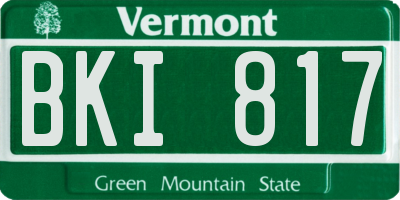 VT license plate BKI817