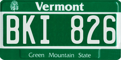 VT license plate BKI826