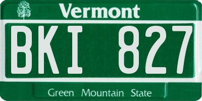 VT license plate BKI827