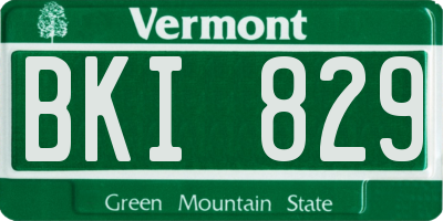 VT license plate BKI829