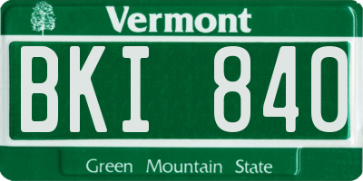 VT license plate BKI840