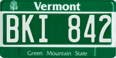 VT license plate BKI842