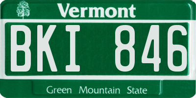 VT license plate BKI846