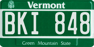 VT license plate BKI848