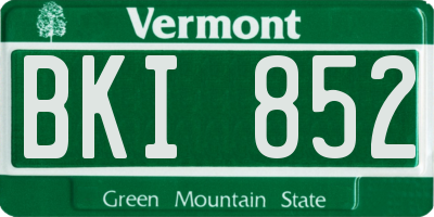 VT license plate BKI852