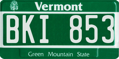 VT license plate BKI853