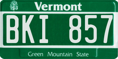 VT license plate BKI857