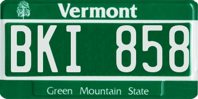 VT license plate BKI858