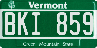 VT license plate BKI859