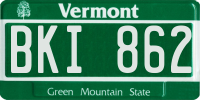 VT license plate BKI862