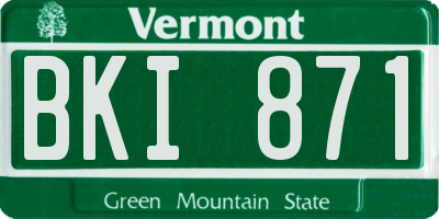 VT license plate BKI871