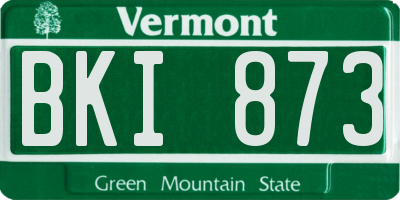 VT license plate BKI873