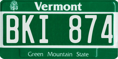 VT license plate BKI874