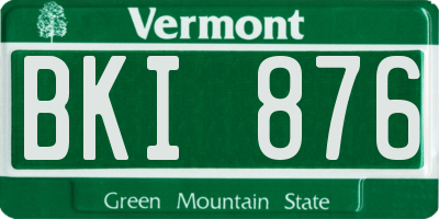 VT license plate BKI876