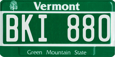 VT license plate BKI880