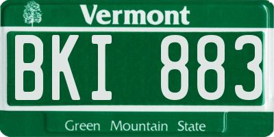 VT license plate BKI883