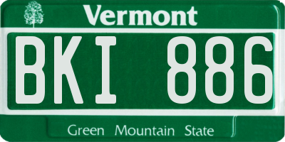 VT license plate BKI886
