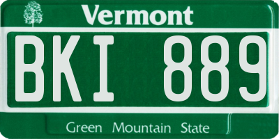 VT license plate BKI889