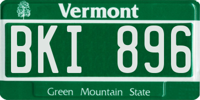VT license plate BKI896