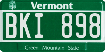 VT license plate BKI898