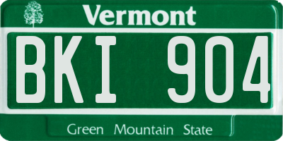 VT license plate BKI904
