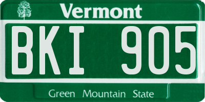 VT license plate BKI905