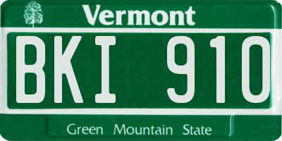 VT license plate BKI910