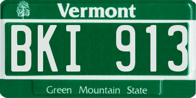 VT license plate BKI913