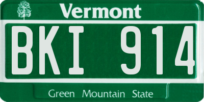 VT license plate BKI914