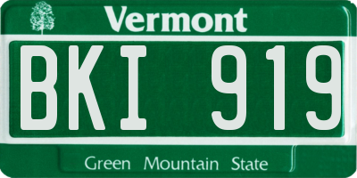 VT license plate BKI919