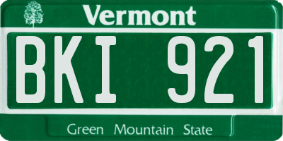 VT license plate BKI921