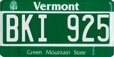 VT license plate BKI925