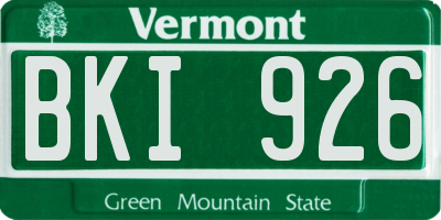 VT license plate BKI926