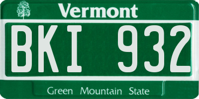 VT license plate BKI932