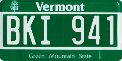 VT license plate BKI941
