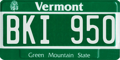 VT license plate BKI950