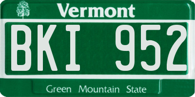 VT license plate BKI952