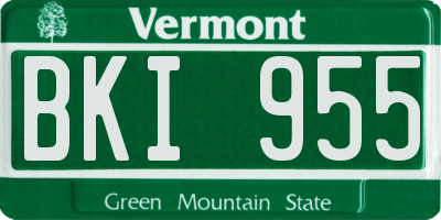 VT license plate BKI955