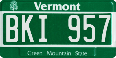 VT license plate BKI957