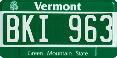 VT license plate BKI963