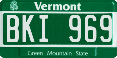 VT license plate BKI969