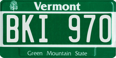 VT license plate BKI970