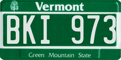 VT license plate BKI973