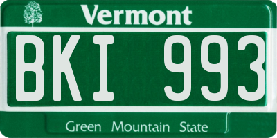 VT license plate BKI993