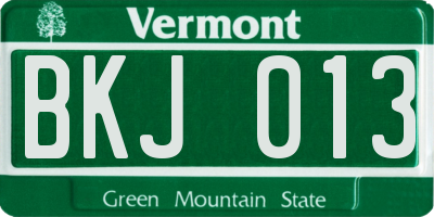 VT license plate BKJ013