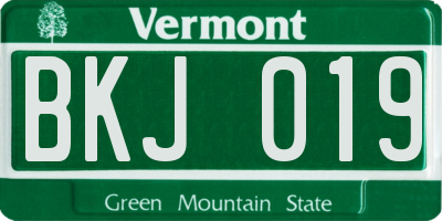 VT license plate BKJ019
