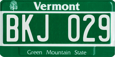 VT license plate BKJ029