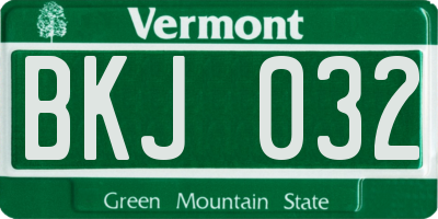VT license plate BKJ032