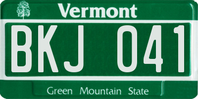 VT license plate BKJ041